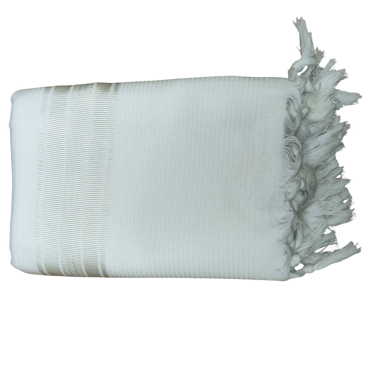 Cotton Tallis-White Lines Size 40 (50" x 44")