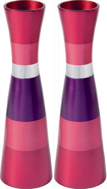 Anodized Aluminum Long Shabbat Candlesticks (EM-CML)
