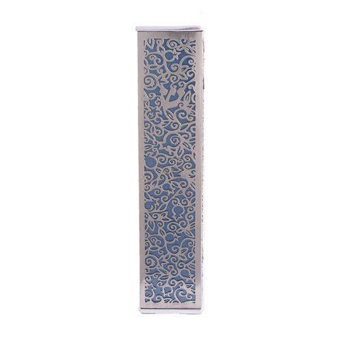Anodized Aluminum Mezuzah Case with Metal Cutout - Pomegranate (EM-MJ2)