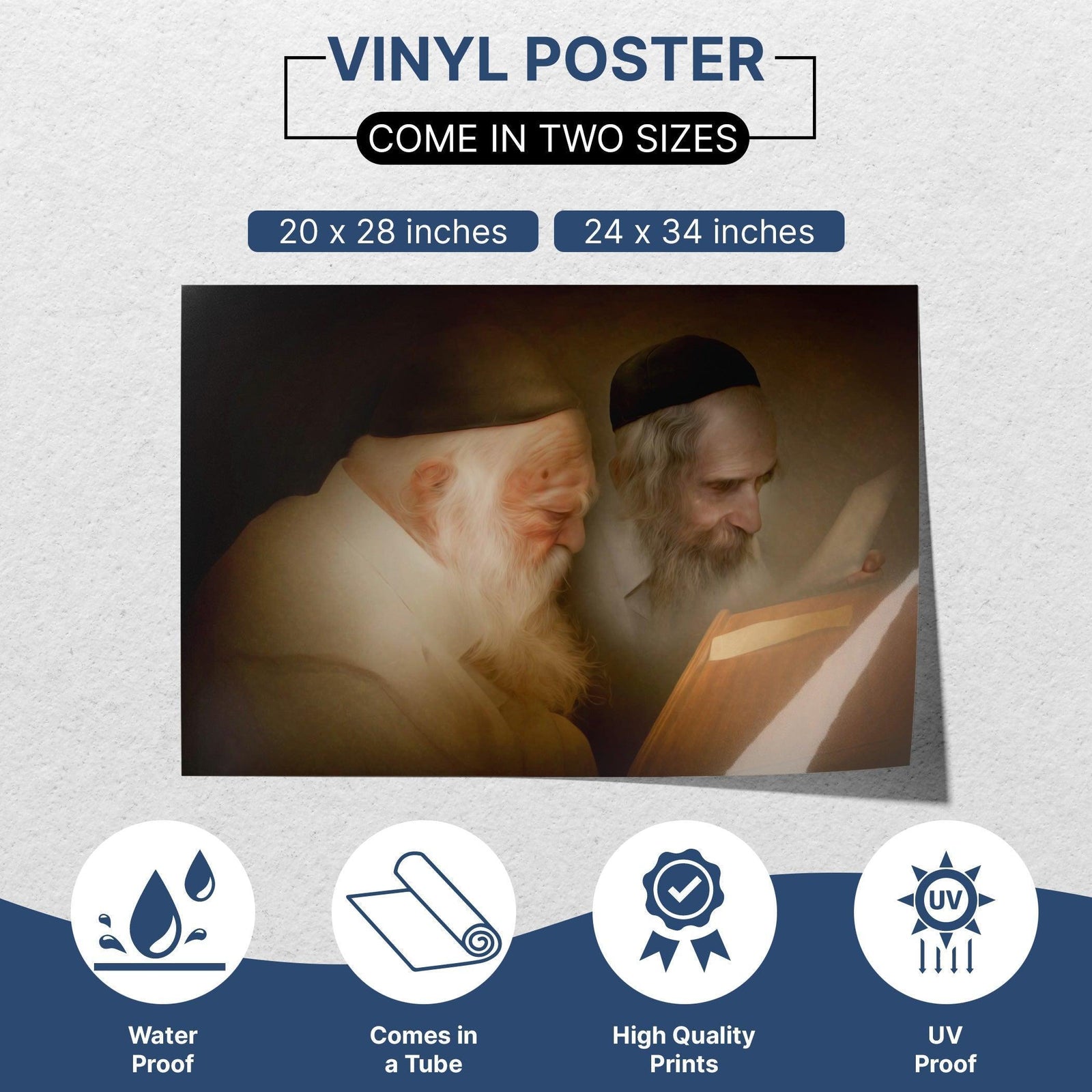 Rabbis Kanyevsky & Rabbi Shteinman Sukkah Poster - Ben-Ari Art Gallery