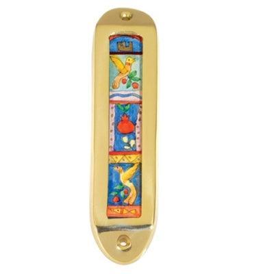 Small Brass and Wood Mezuzah (EM-MMM)