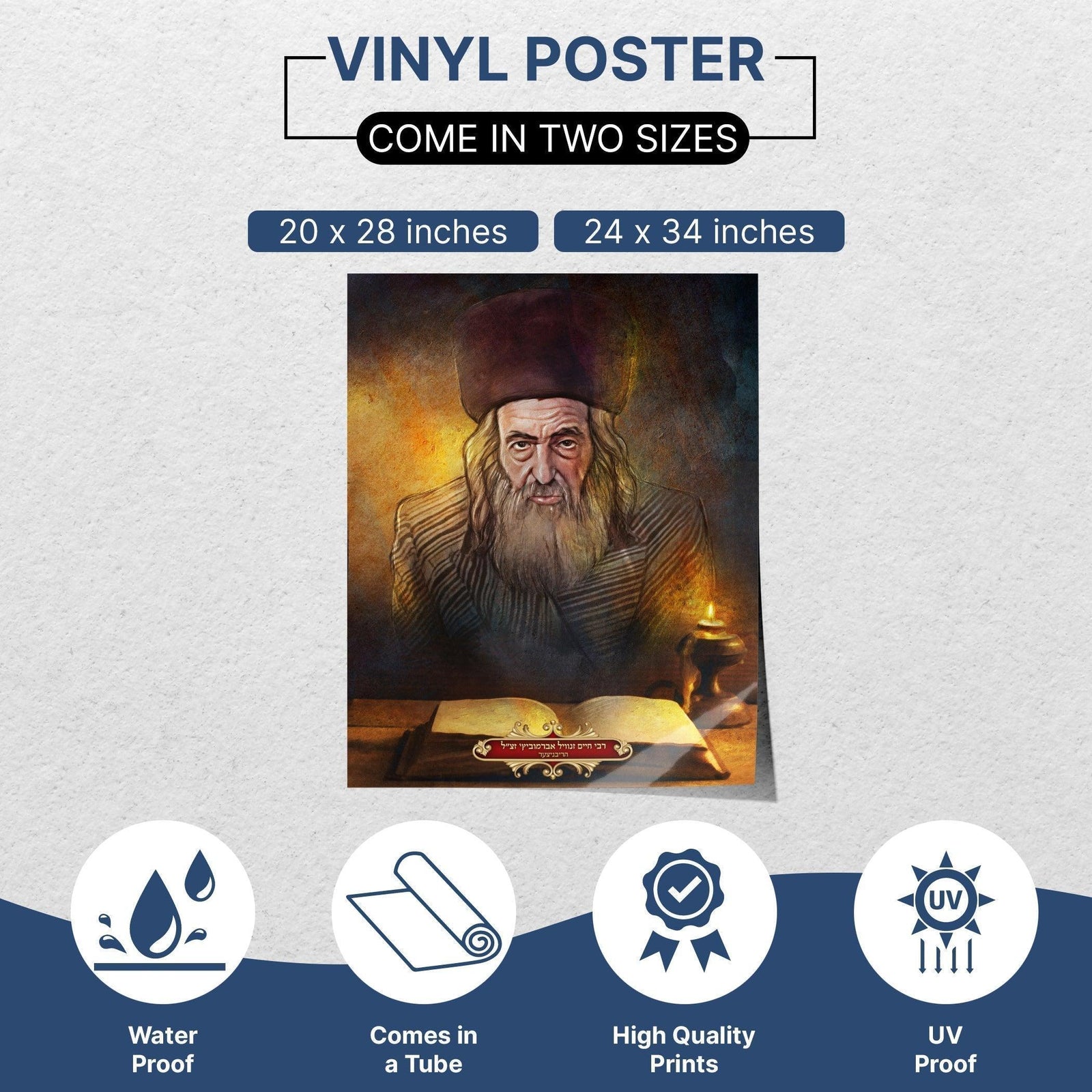 The Ribnitzer Rebbe - Unique Portrait of a Tzaddik for Sukkot - Ben-Ari Art Gallery