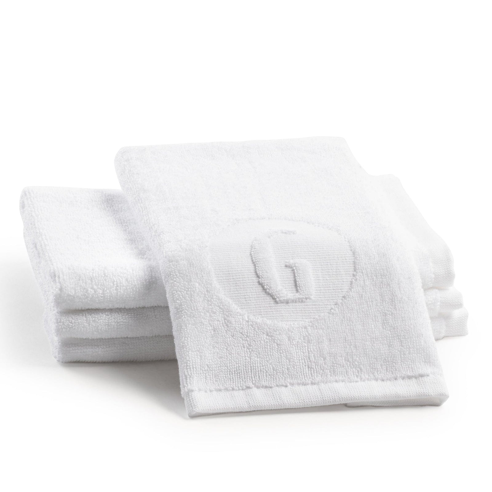 Circle Initial Embossed Finger Towel
