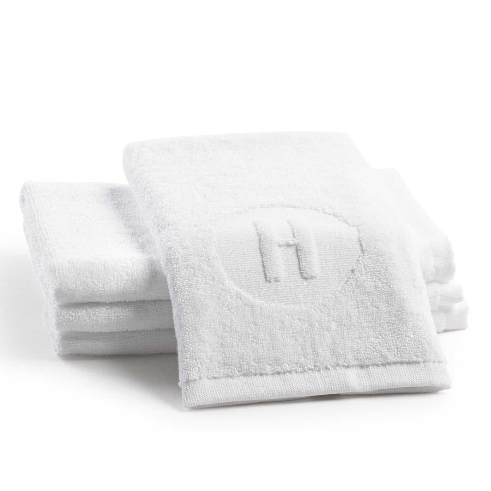 Circle Initial Embossed Finger Towel