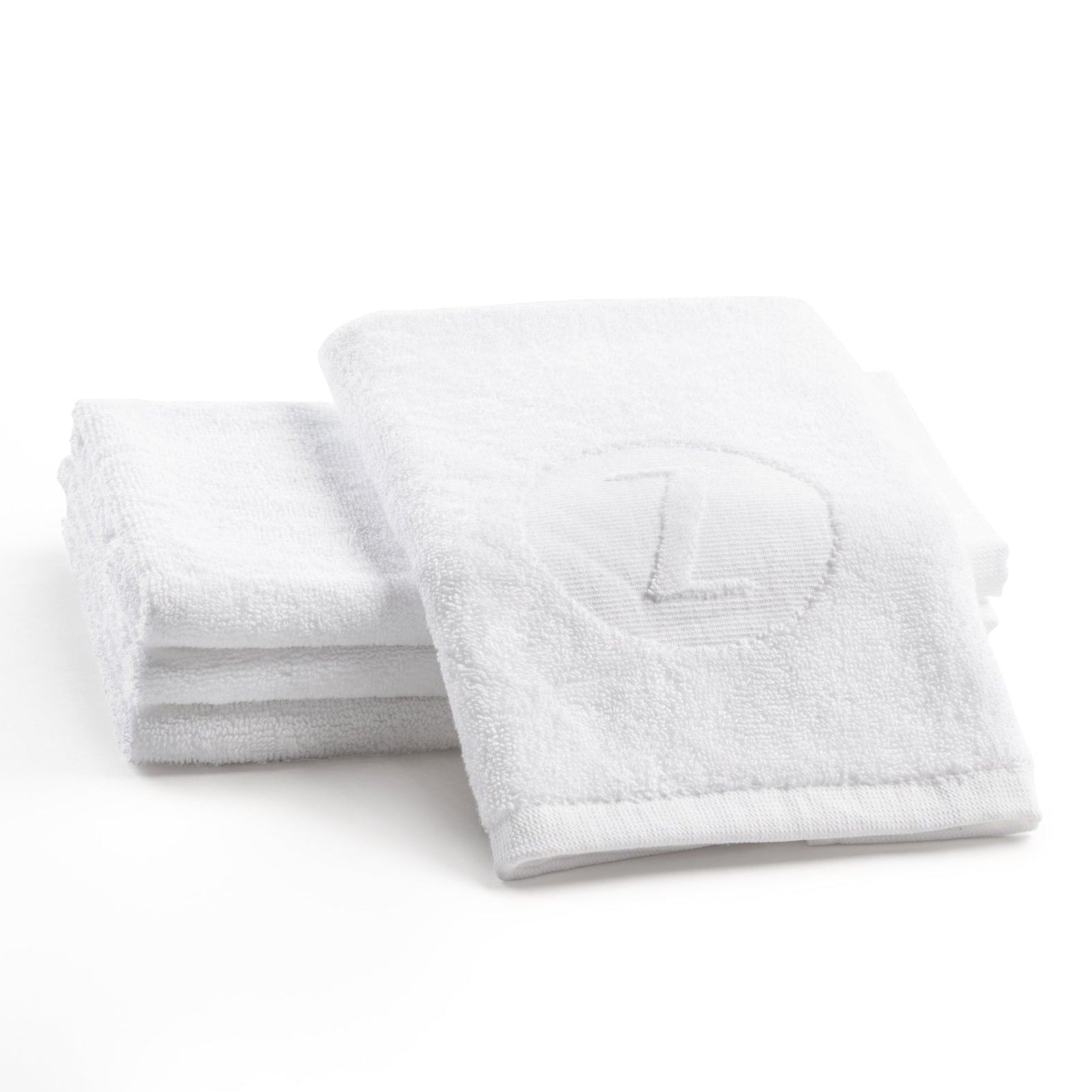 Circle Initial Embossed Finger Towel
