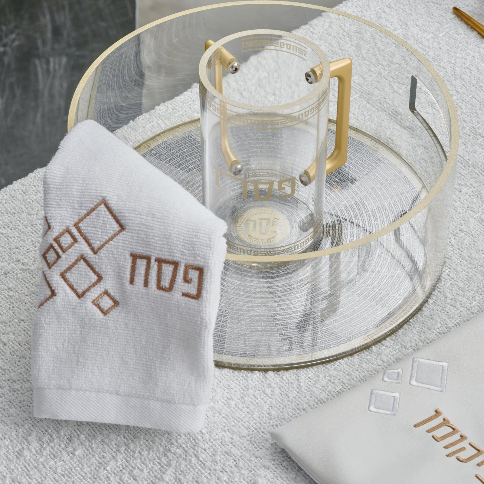 Geometric Pesach 2025 Tablescape