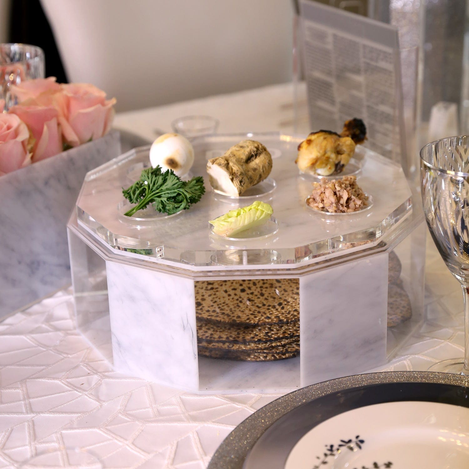 Hexagon Matzah Box - Waterdale Collection