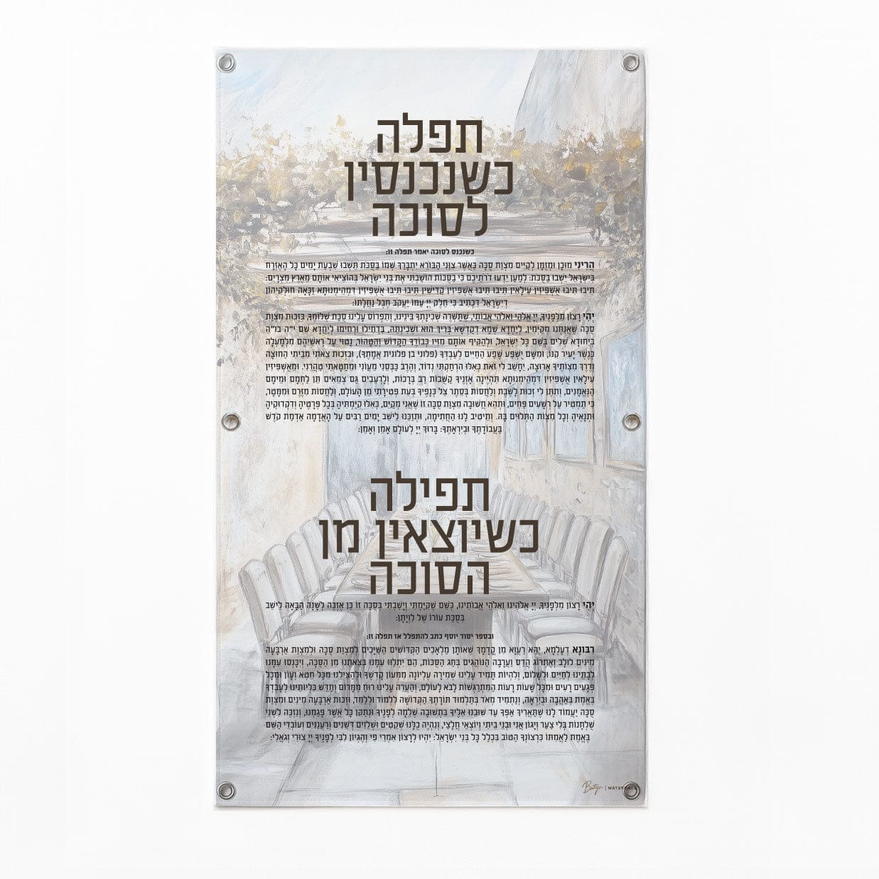 Painted by Batya Vinyl Silver Sukkah Decoration Set