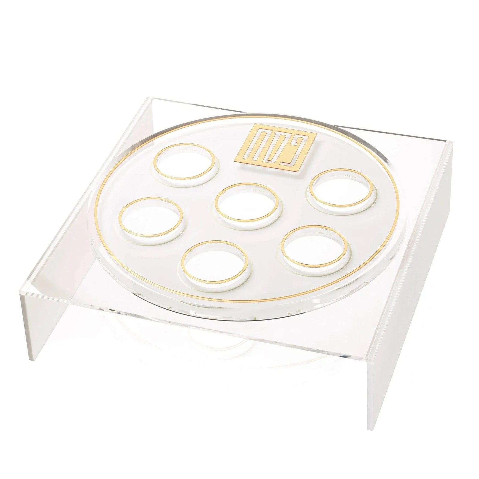 Suspended Tall Seder Plate & Standing Matzah Box Set