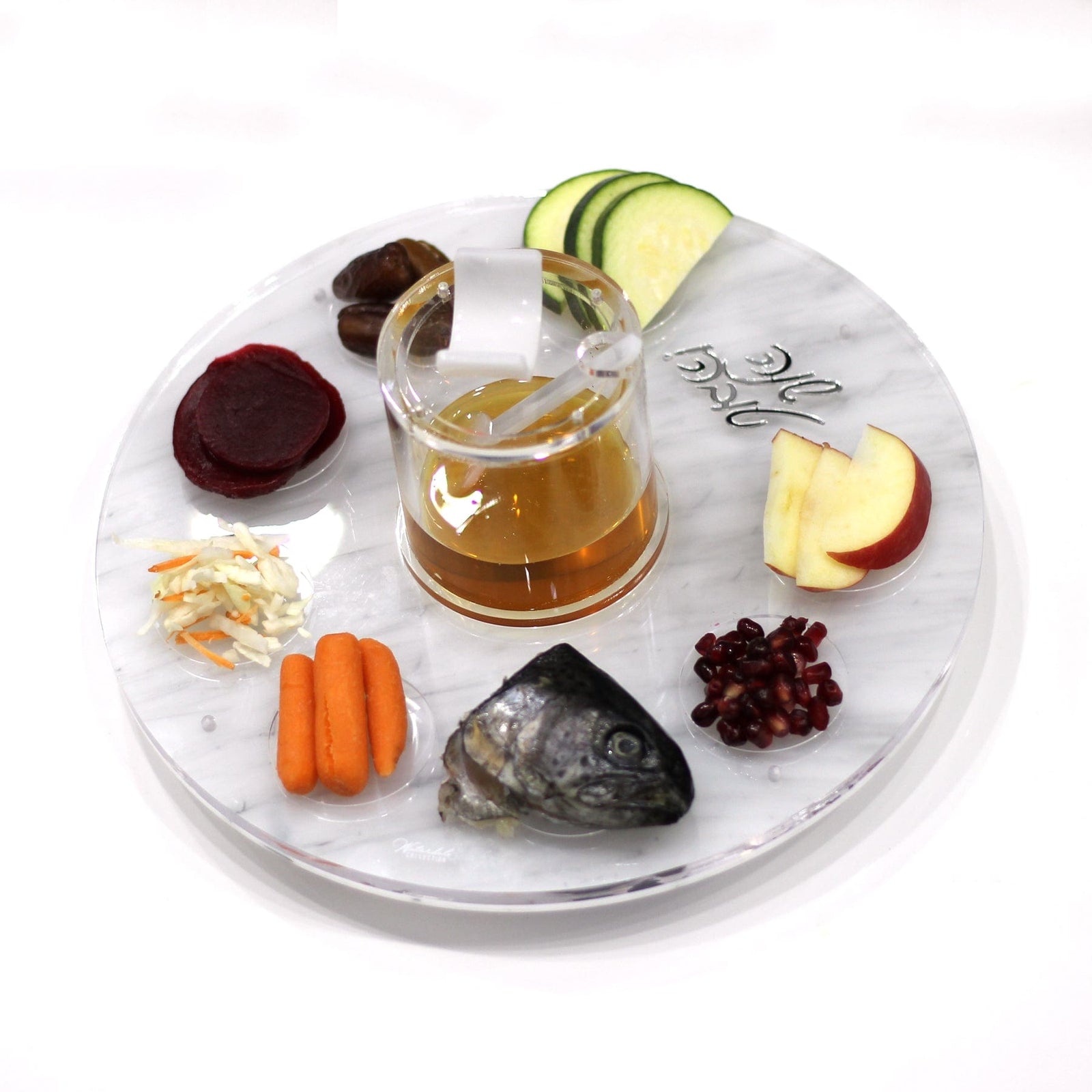 White & Gold Rosh Hashanah Tablescape - Waterdale Collection
