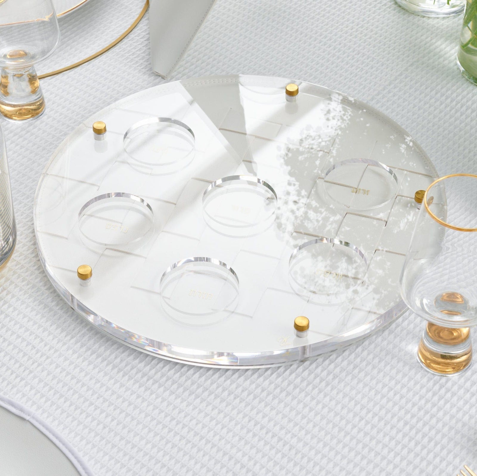 Woven Leather Pesach 2025 Tablescape