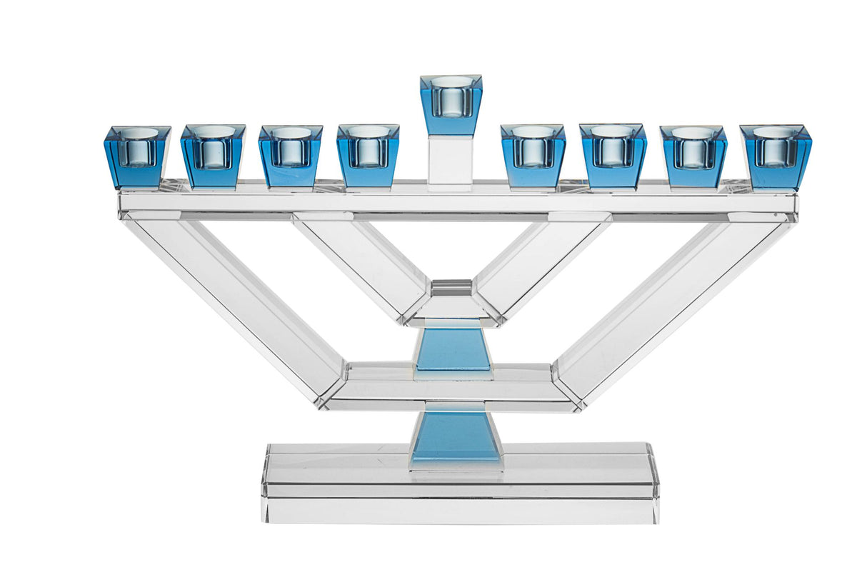 Menorah Crystal with Blue