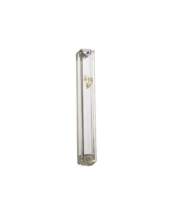 Transparent Plastic Mezuzah with Rubber C