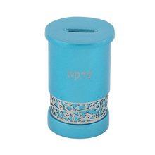 Emanuel Tzedakah Box with Metal Cutout Design Turquoise