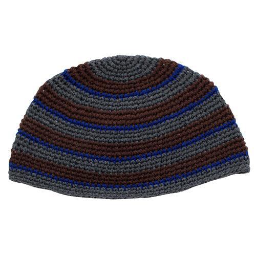 Frik Kippah 26 Cm- Gray And Brown Stripes