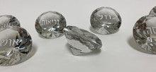 Set of 7 Crystal Diamond Shaped Napkin Weights-- Blessings