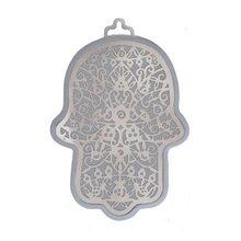 Emanuel Anodized Aluminum Hamsa with Pomegranate Cutout Silver