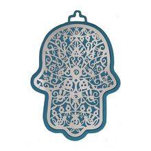 Emanuel Anodized Aluminum Hamsa with Pomegranate Cutout Blue