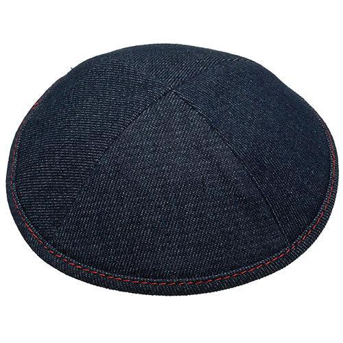 Denim Kippah With Pin Spot  17 Cm- Dark Blue