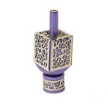 Emanuel Small Anodized Aluminum Dreidel with Metal Cutout Purple