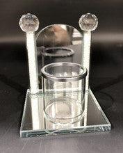 Crystal Memorial Candle Holder Mirror 6"