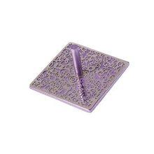 Emanuel Anodized Aluminum Flat Dreidel with Metal Cutout Purple