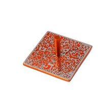 Emanuel Anodized Aluminum Flat Dreidel with Metal Cutout Orange