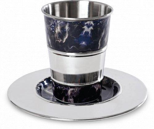 Marbelized Kidush Cup -style #60 includes tray