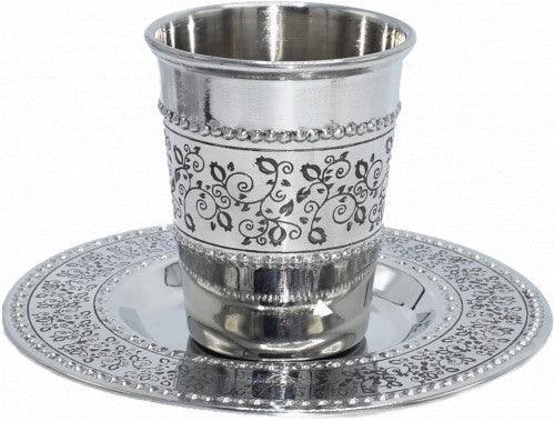 Kiddush Cups - SS style # 5 includes tray