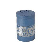 Emanuel Anodized Aluminum Spice Box with Metal Cutout Jerusalem Cutout - Blue
