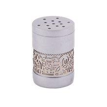 Emanuel Anodized Aluminum Spice Box with Metal Cutout Jerusalem Cutout - Aluminum
