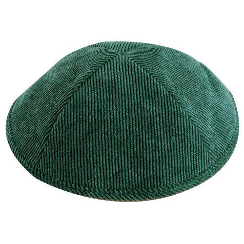 Corduroy Kippah 19 Cm- Green