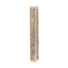 Emanuel Anodized Mezuzah Case w/ Metal Cutout Pomegranate Copper