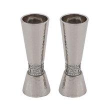 Emanuel Large Candlesticks with Metal Cutout Hemmerwork
