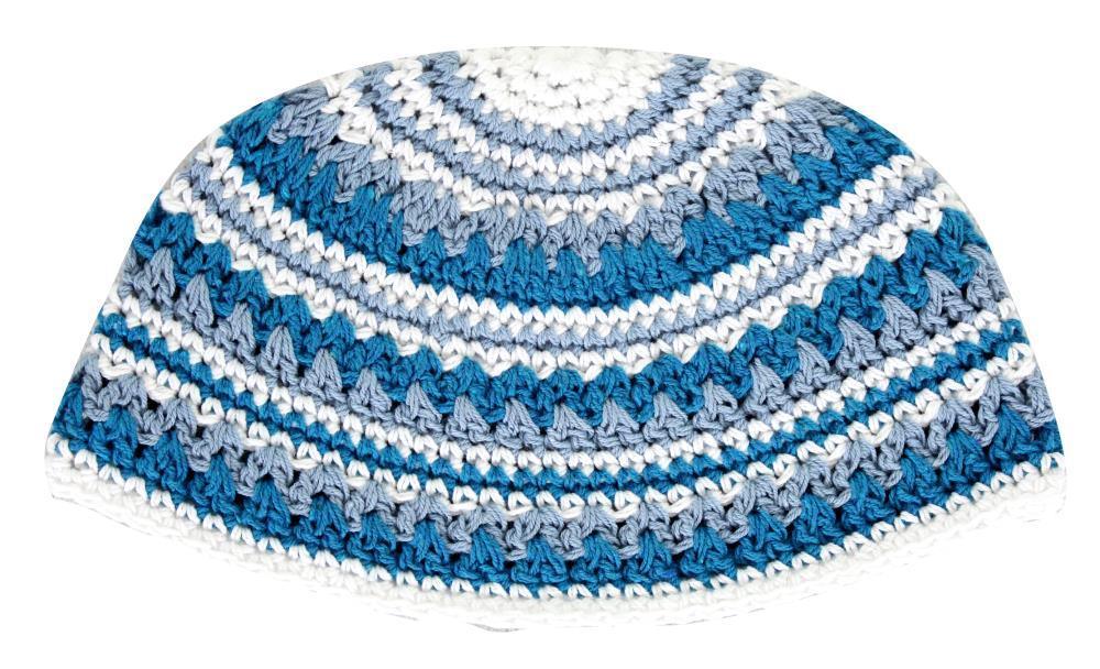 Frik Kippah  23 cm L. Blue- Gray Stripes