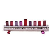 Emanuel Cylinder Strip Menorah Maroon