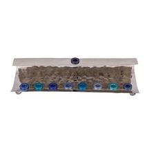 Emanuel Hammered Wave Menorah Blue