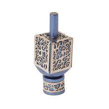 Emanuel Large Anodized Aluminum Dreidel with Metal Cutout Blue