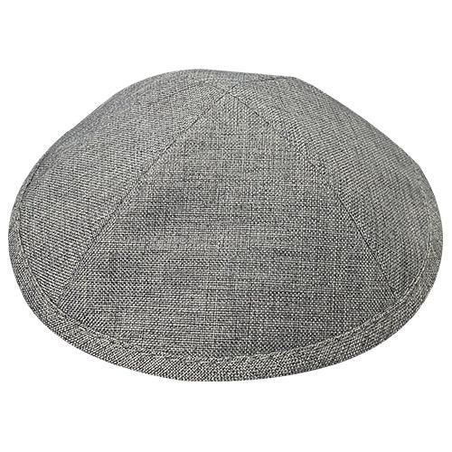 Linen Elegant Kippah Dark Gray Size 3 18.5cm