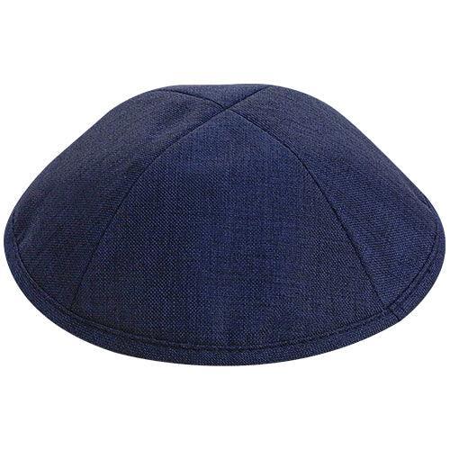 Linen Elegant Kippah Dark Blue Size 2 17.5cm
