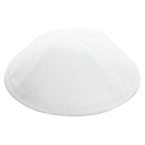 Linen Elegant Kippah White Size 2 17.5cm
