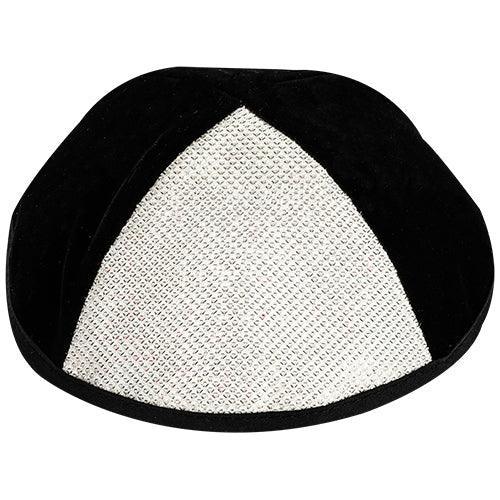 Velvet Plush Black Kippah 4 Parts, 19 Cm Size 3
