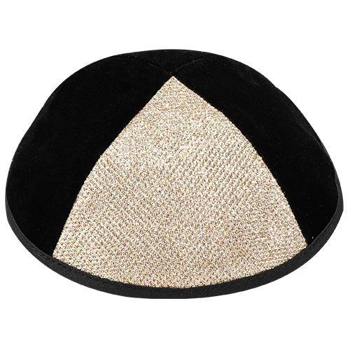 Velvet Plush Black Kippah 4 Parts, 19 Cm Size 3
