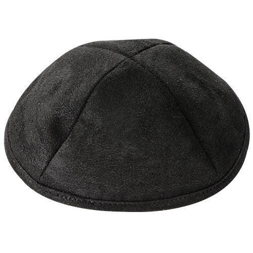 Ultra Suede Kippah 20 Cm, With Pin Spot - Black