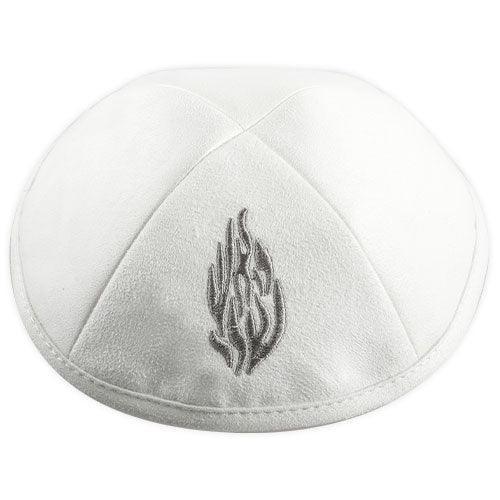 Ultra Suede Kippah 17 Cm, With Pin Spot - Black
