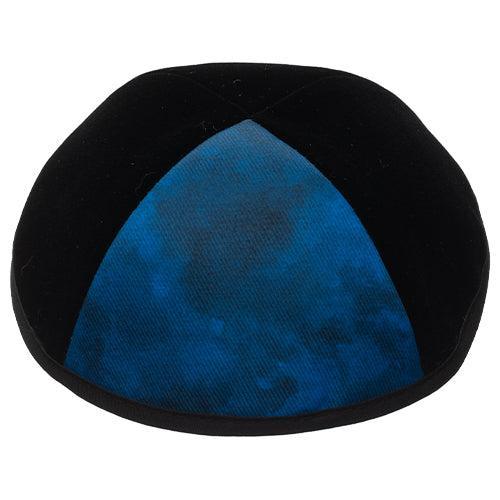 Velvet Plush Black Kippah 4 Parts, 19 cm Size 3