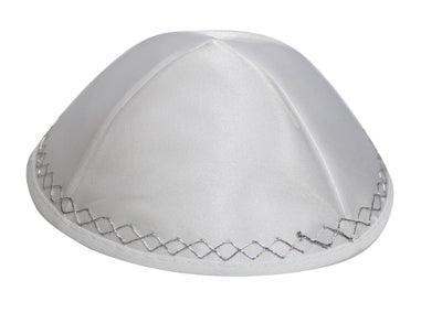 White Satin Kippah 20cm- Ornaments