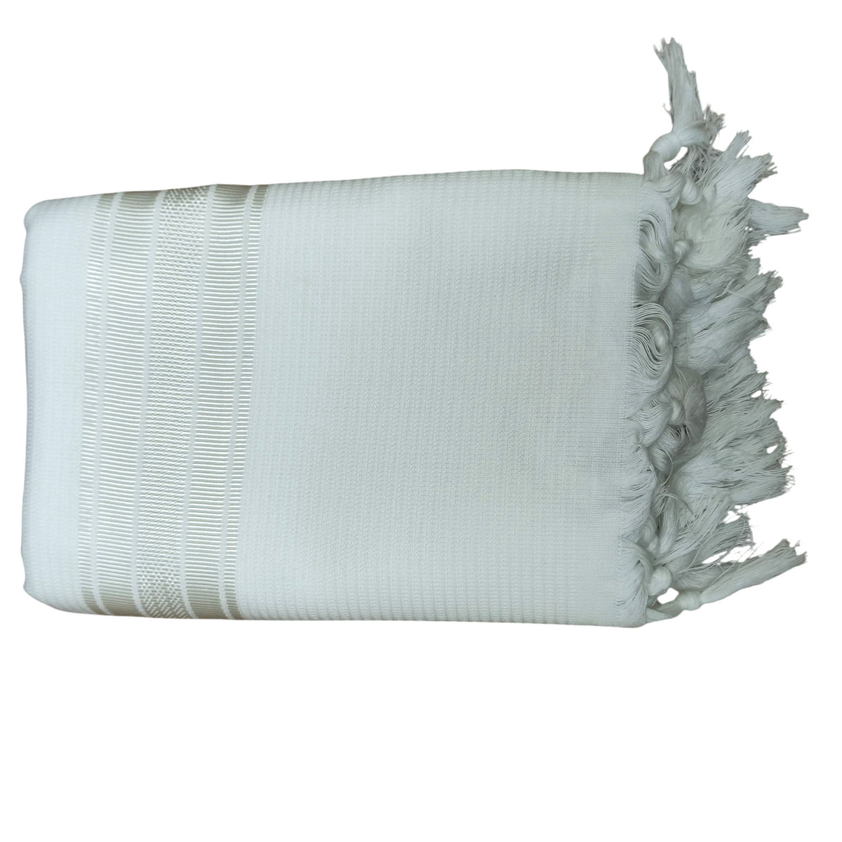 Cotton Tallis-White Lines  Size 40 (50" x 44")