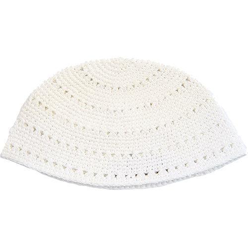 Frik Kippah 24 cm- White with holes