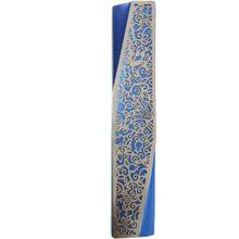 Emanuel Geometric Mezuzah Case Geometric - Pomegranate- Blue